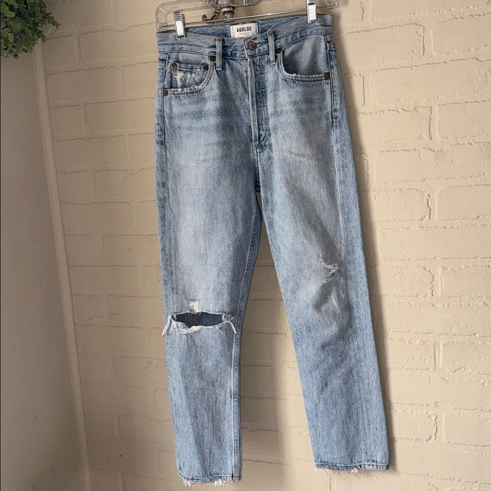 Agolde Riley Jeans Distressed Button Fly 24